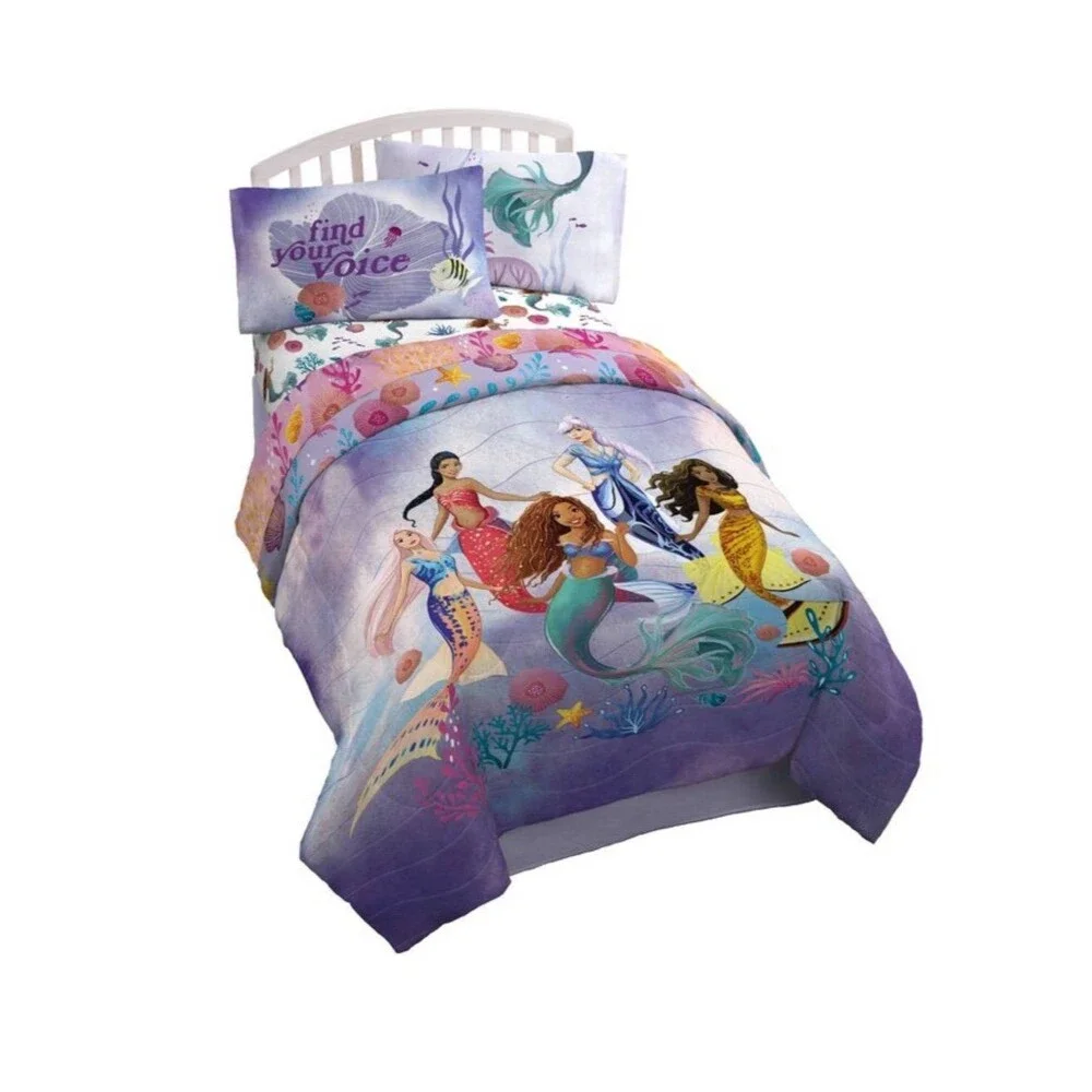 Disney The Little Mermaid Kids' live action girls comforter  twin seashells